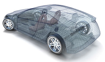 Wire frame image of automobile